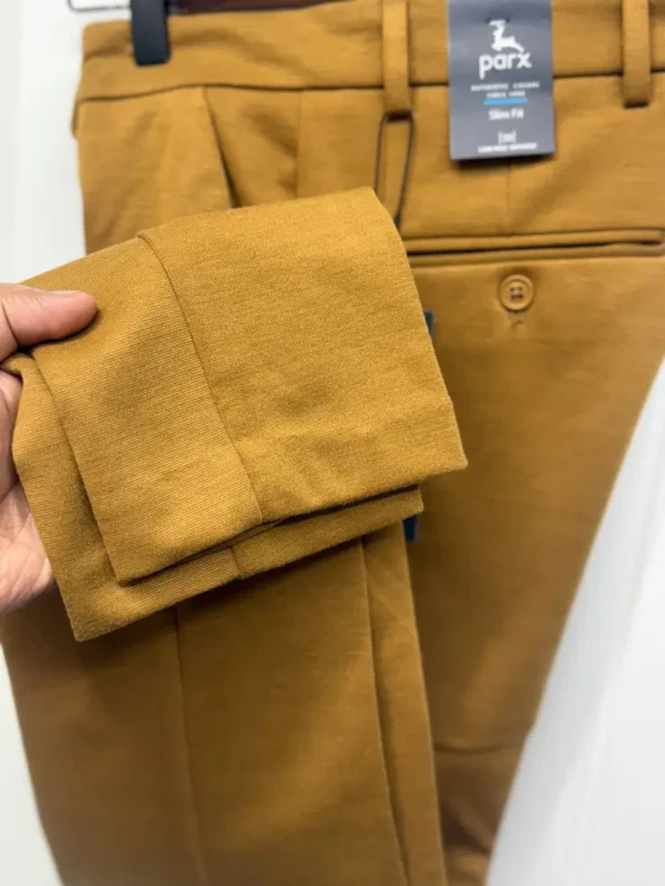 KNIT POLY COTTON O.BROWN COLOR SLIM FIT MENS FORMAL PANT IN BANGLADESH - Image 2