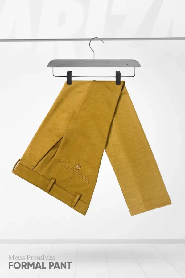 KNIT POLY COTTON O.BROWN COLOR SLIM FIT MENS FORMAL PANT IN BANGLADESH