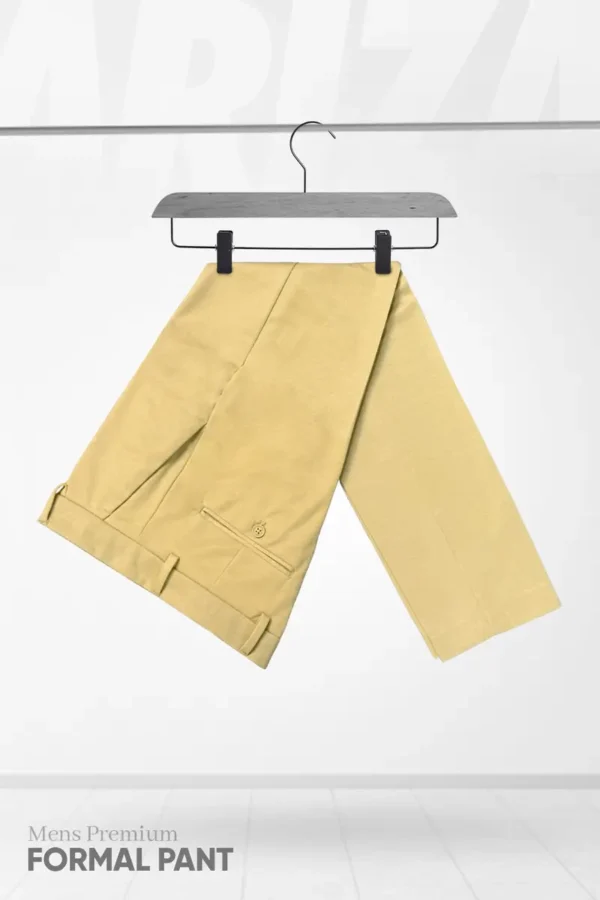 KNIT POLY COTTON BEIGE COLOR SLIM FIT MENS FORMAL PANT