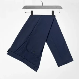 KNIT POLY COTTON NAVY BLUE COLOR SLIM FIT MENS FORMAL PANT